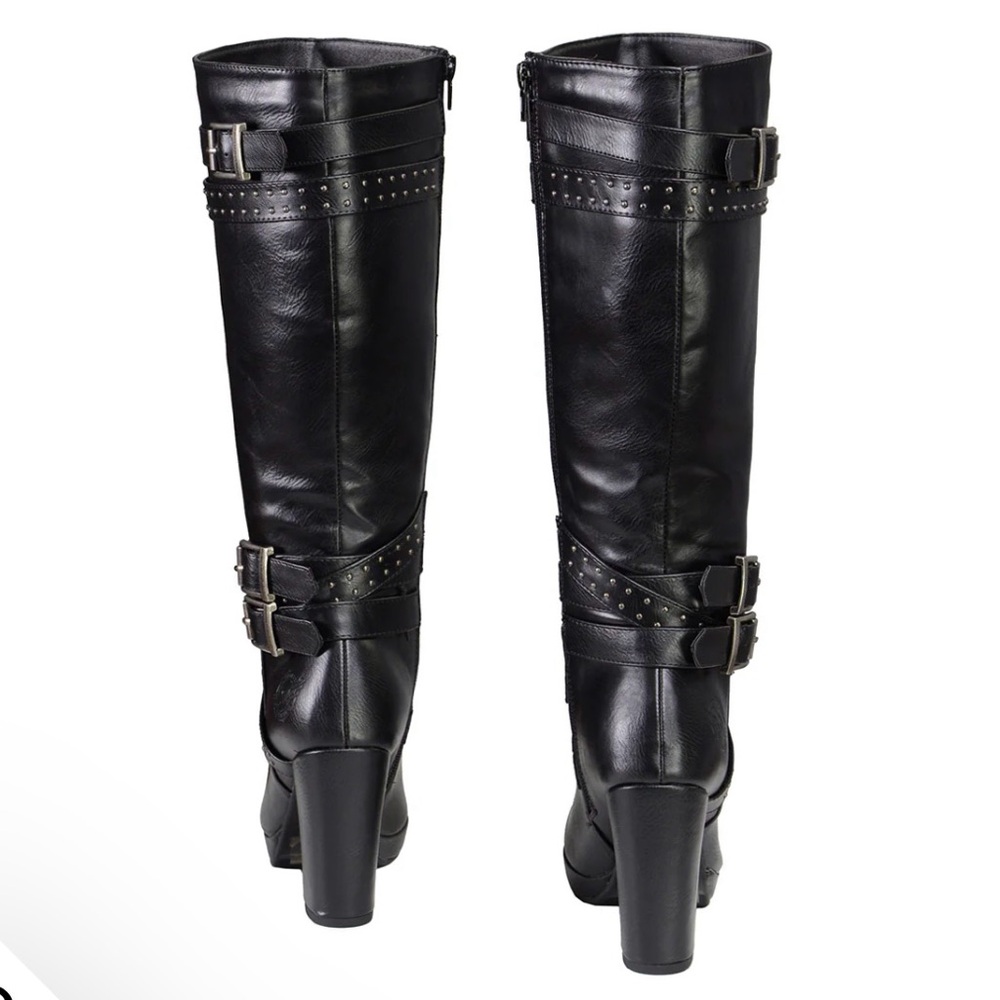 Milwaukee Leather Women’s Tall Black Studded Platform Heel Boots - Picture 4 of 14